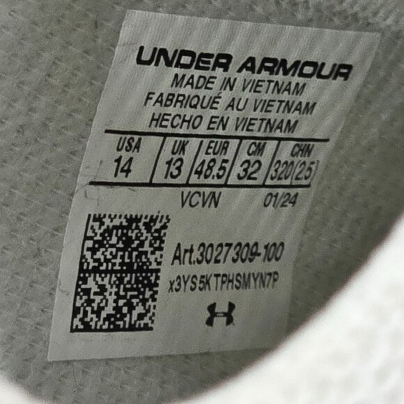 Under Armour Football Cleats Men’s 14 White Silver Diamonds New Open Box - Picture 2 of 9